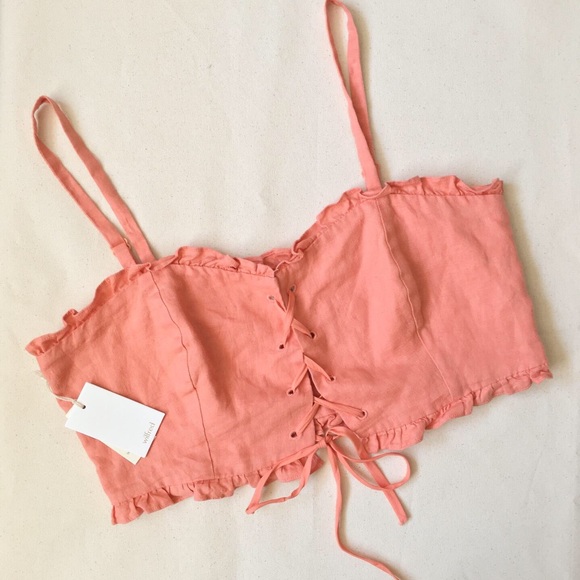 Wilfred sariah peach top 100% silk
